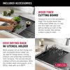 33&rdquo; Workstation Kitchen Sink Drop-In Top Mount 16 Gauge Stainless Steel Single Bowl with WorkFlow&trade; Ledge and Accessories